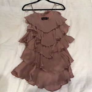 Shimmer tan flapper/layer dress